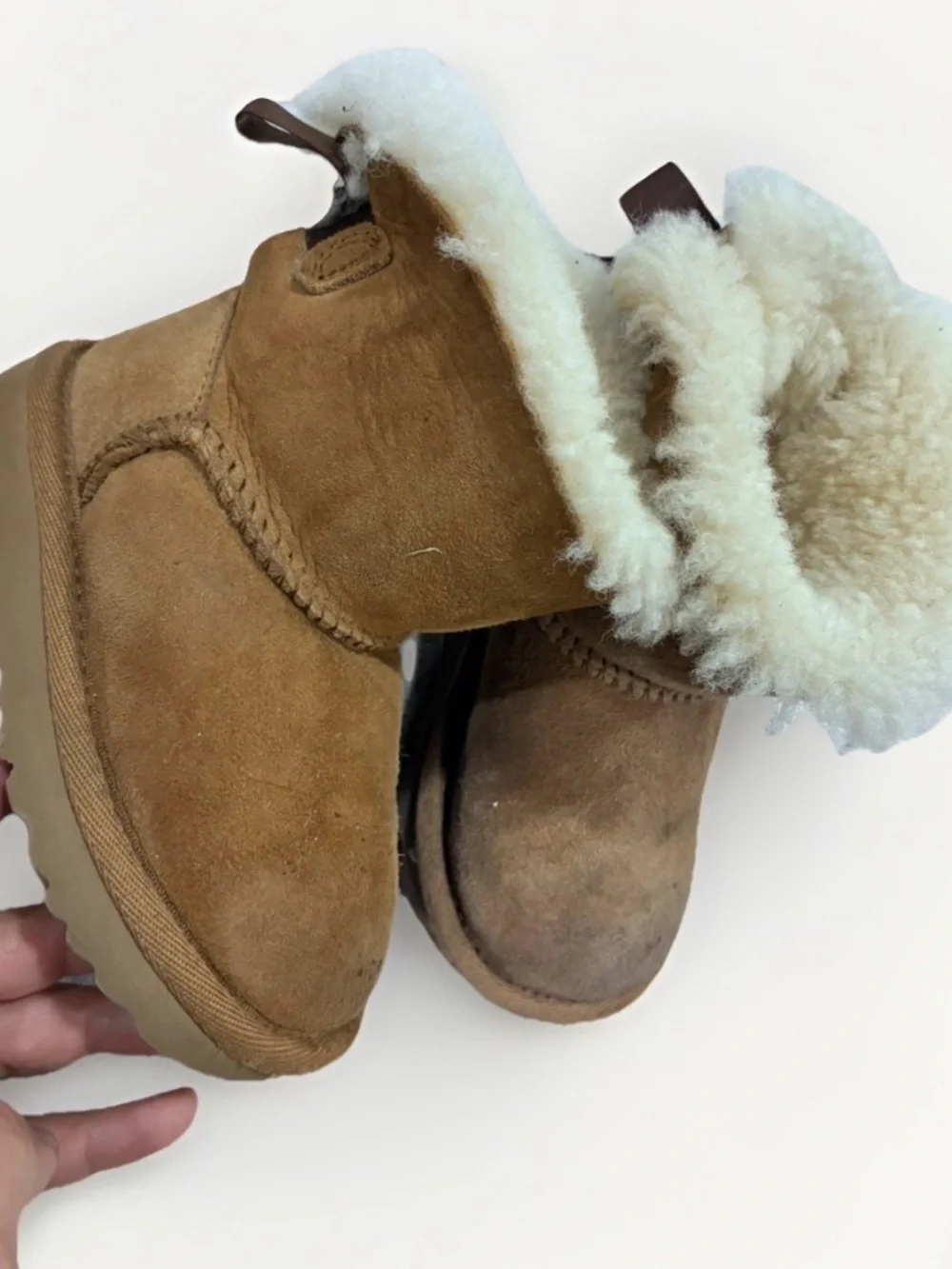 UGG Kids Chestnut Suede Shearling Booties